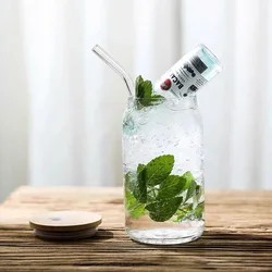 Amazon Trending Product Wholesale Lead Free Colorful 11oz 16oz Iridescent Beer Can Shaped Glass With Bamboo Lid And Straw