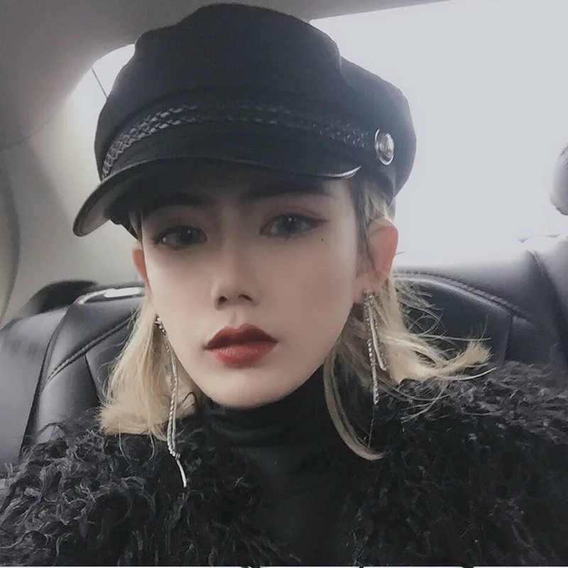 Baker Boy Hat For Women Pure Color Hot On Sale Cool INS British Style Traveling Casual Peaked Cap