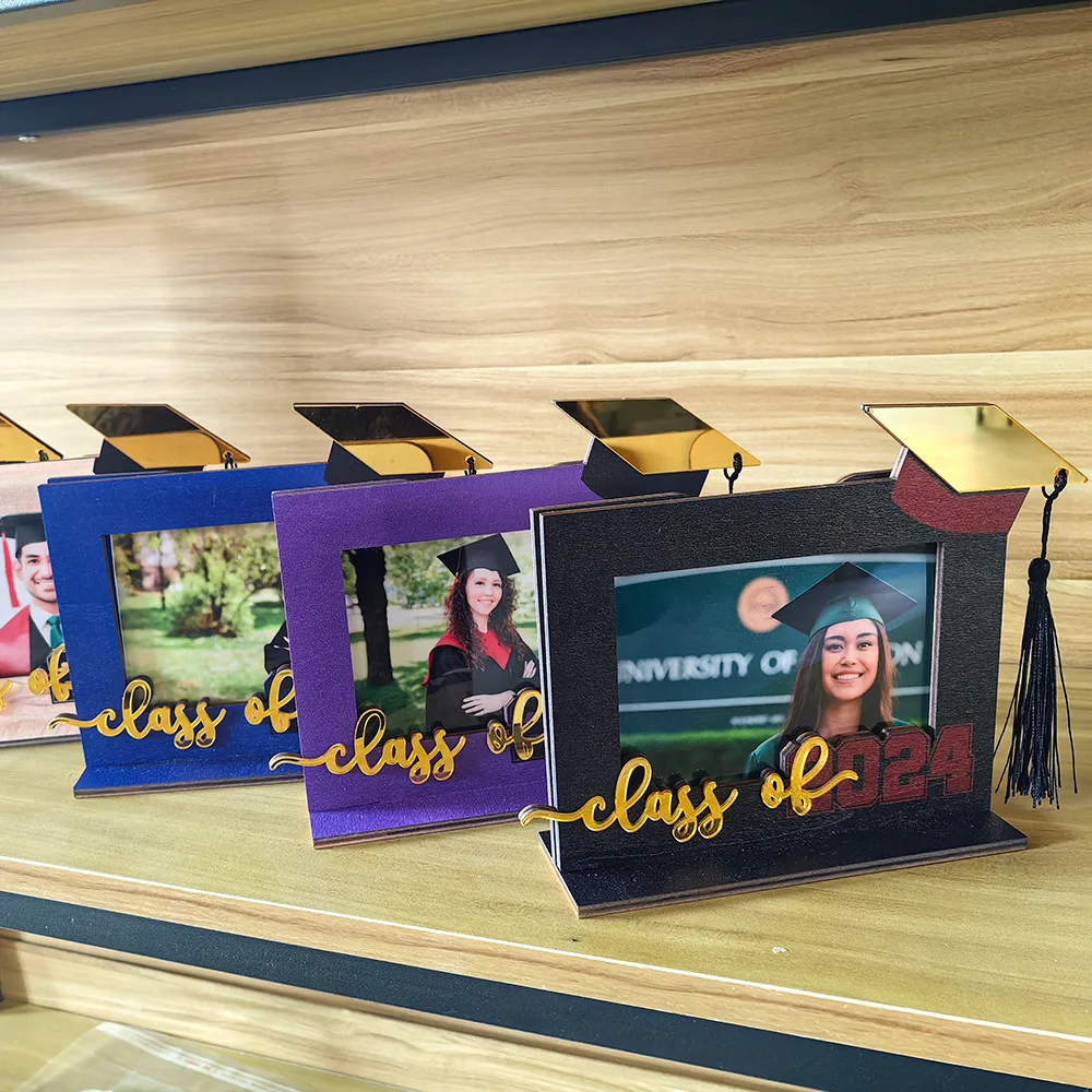 2024 New Graduation Gift Ideas Photo Frames Wooden Graduation Season Ornaments Souvenir