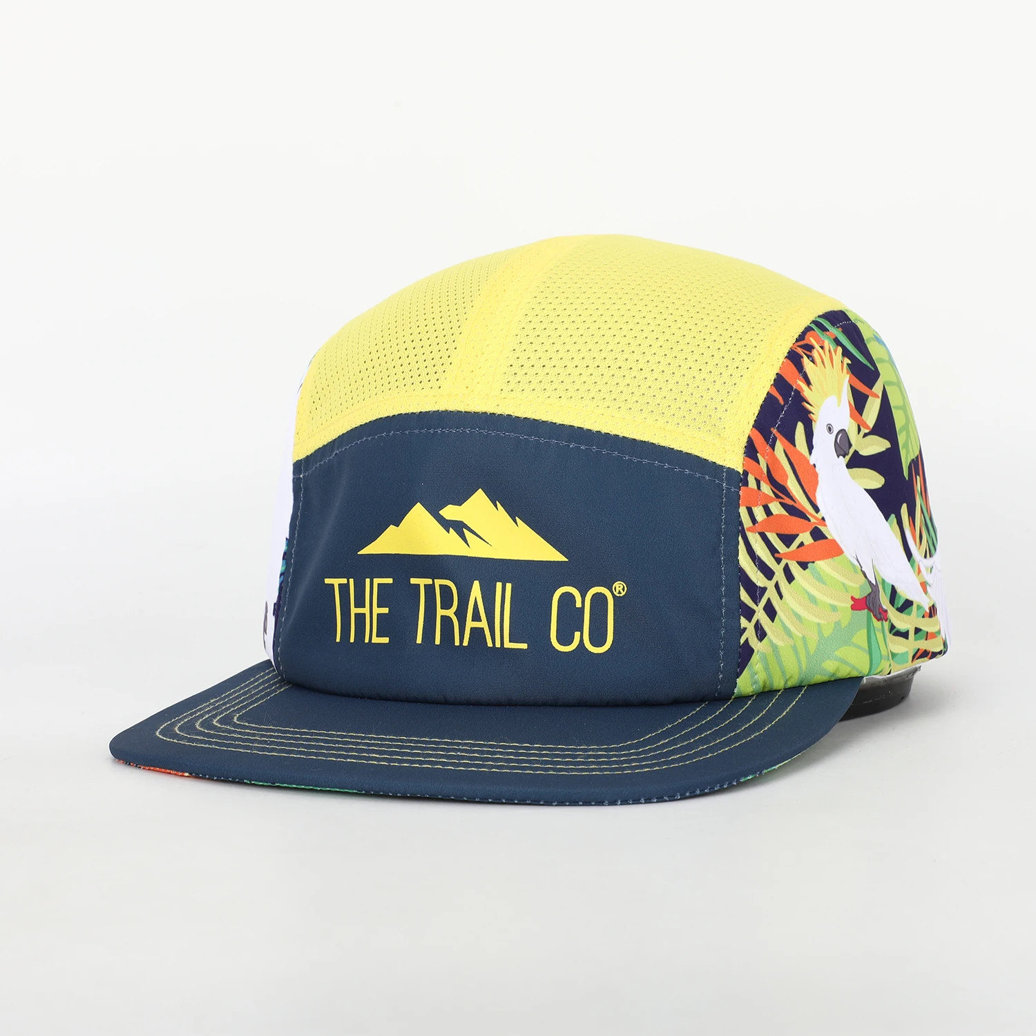 OEM Custom Design Rubber Printed Logo All Over Printing 5 Panel Camp Cap,Sports Running Camper Hat,Lightweight Camping Cap