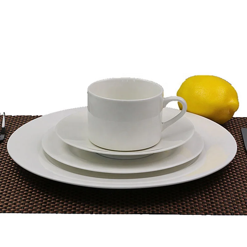 16 pcs white porcelain ceramic dinner set of cups saucers dessert plates and dinner plates for 4 persons