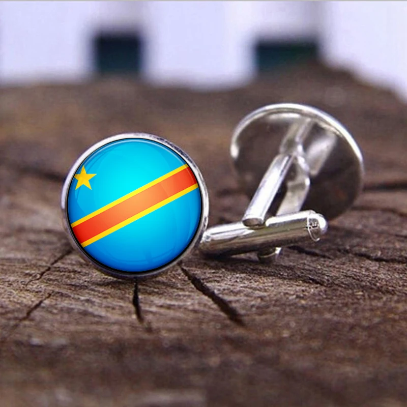 60 Models Democratic Republic of Congo Flag Map Key Chain Ring Tie Clip  Brooch Lapel Pin Necklace Bracelet Earrings Jewelry Set