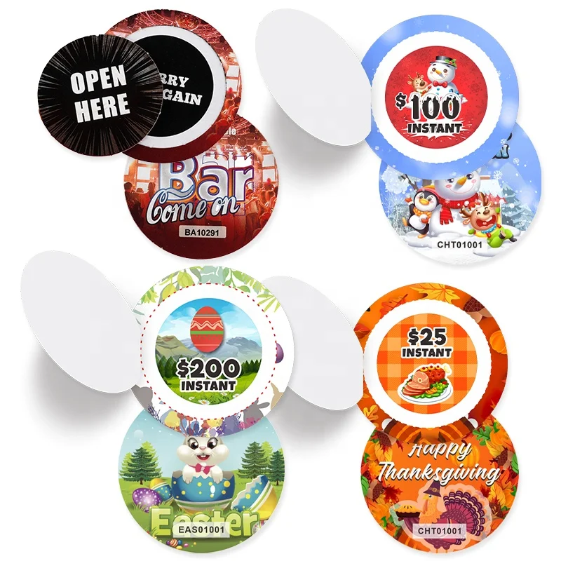 Factory custom Design free paper printing Recyclable pull tab gambling tickets open cards window pull tabs tickets