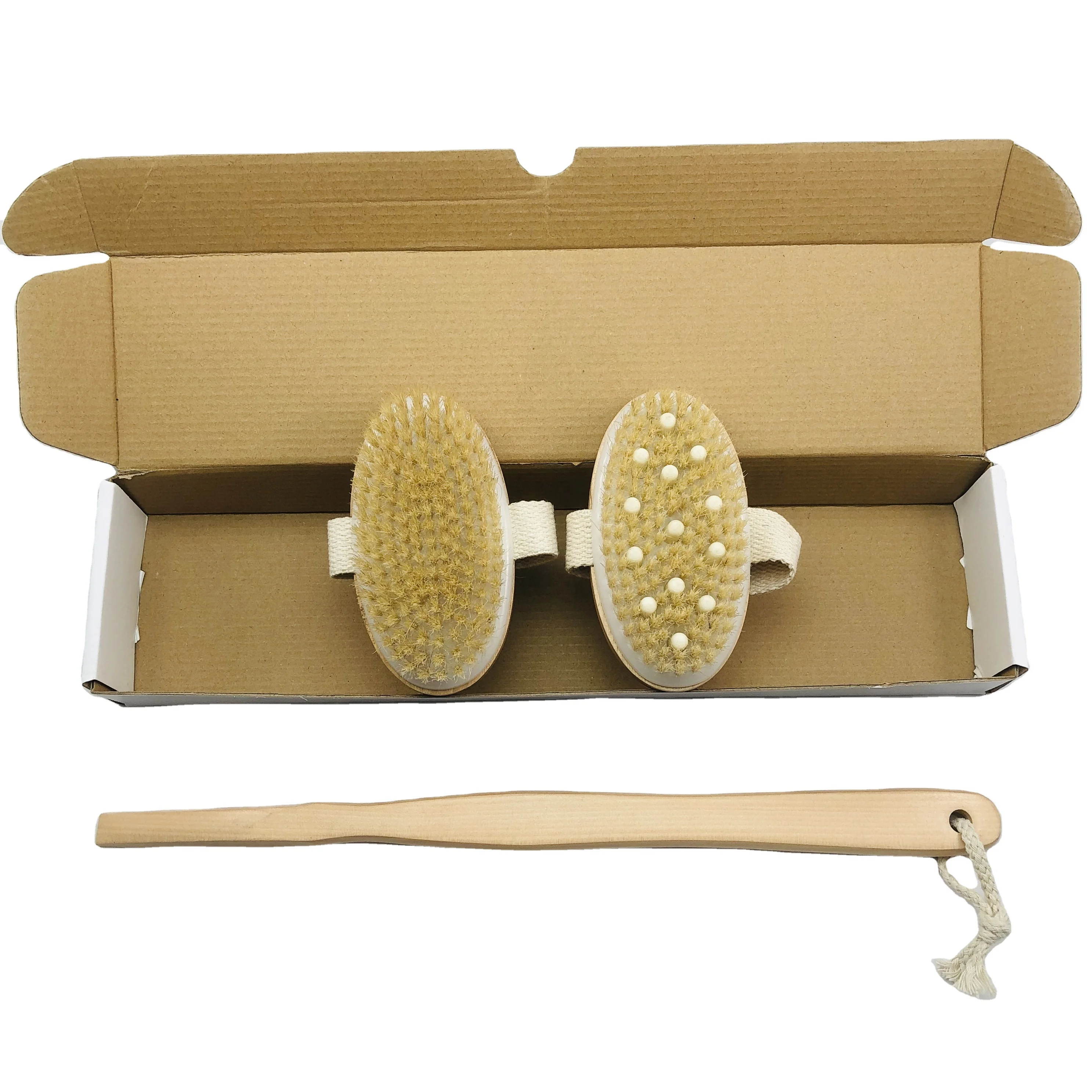 Набор кистей GREENEZ из сухой щетины кабана для натурального отшелушивания