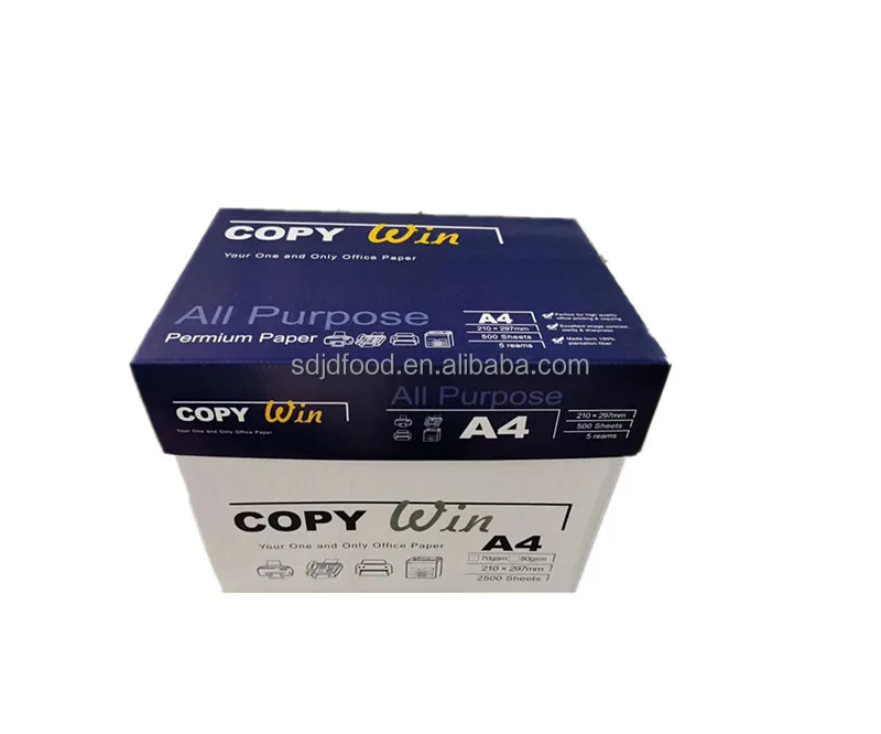 Copy Paper A4 70gsm 75gsm 80gsm Papel Resma A4 75g Office papers