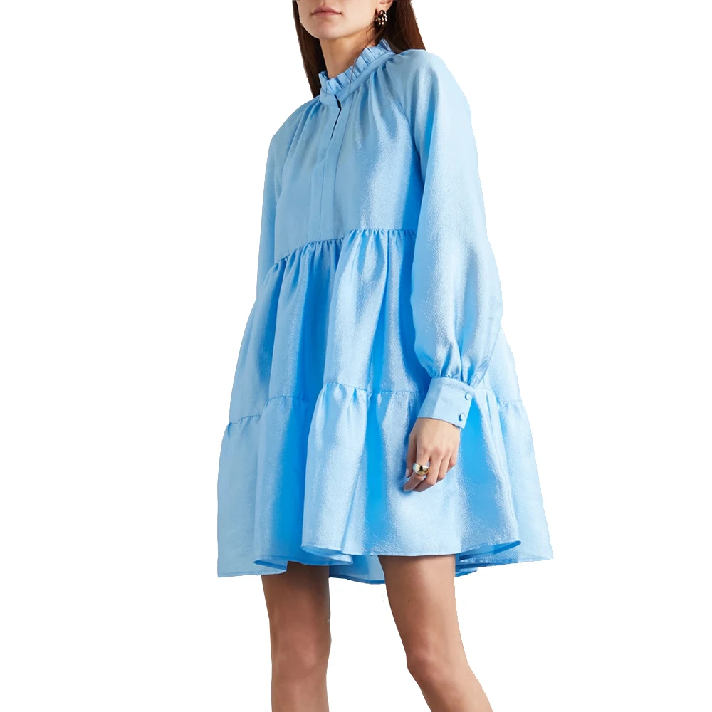 New arrivals trending products fashion lady party tiered ruffle mini women dress