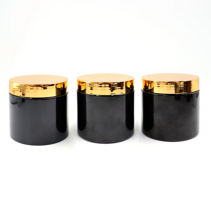 100ml 150ml 250ml 6oz Plastic Jar with Gold Lid Empty 4oz 8oz Cosmetic Cream Packaging Face Cream Body Butter Container