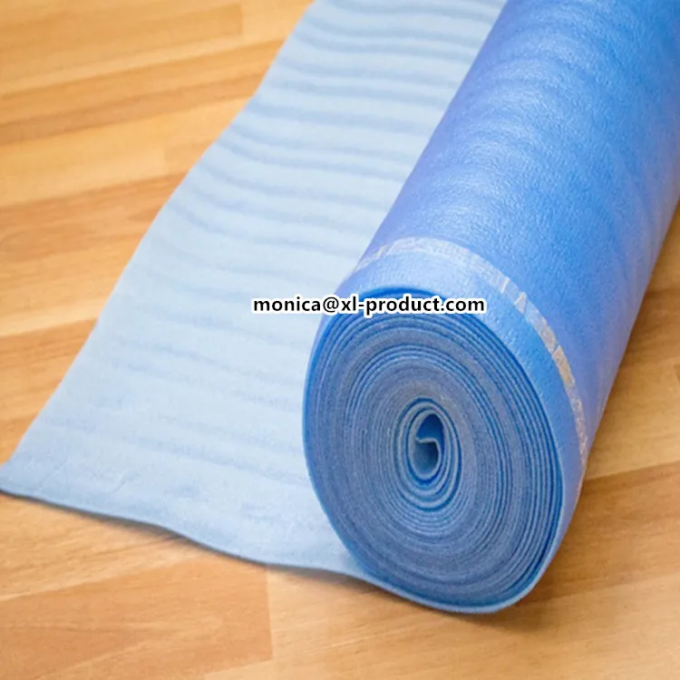 2mm 3mm acoustic blue foam with PE film underlay for bamboo flooring