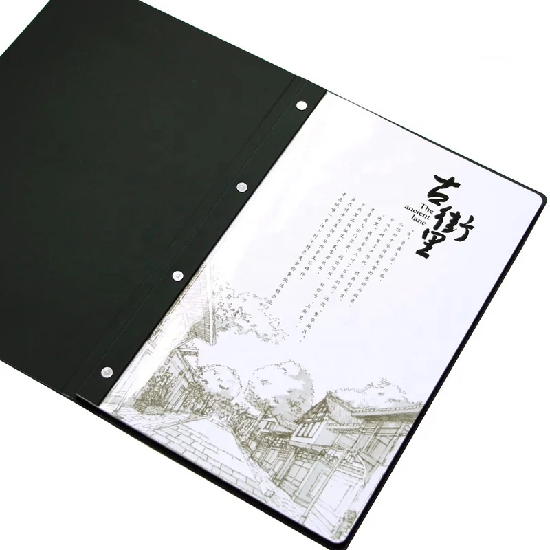 
custom printing leather hotel folding menu cover book folders for coffee 