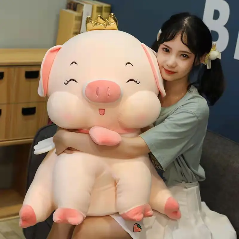 Wholesale Crown Angel Pig Plush Toys Cute Home Decoration Stuffed Animal Dolls