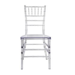 Flash Furniture Elegance Crystal Acrylic Clear Transparent Ghost Chiavari Chair For Wedding Hotel  Party