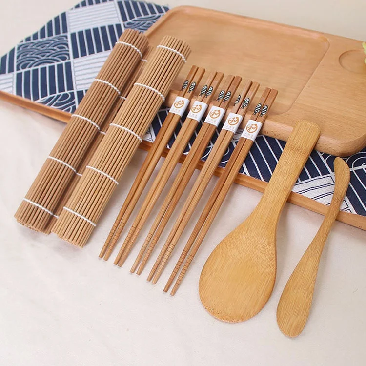 Including 2 Sushi Rolling Mats 5 Pairs Chopsticks 1 Paddle 1 Spreader Beginner Bamboo Sushi Making Kit
