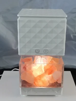 Square Himalayan Salt Lamp Hand Carved Natural Therapeutic Salt Rock Crystal Lamps essential oil aroma diffuserwith salt stone