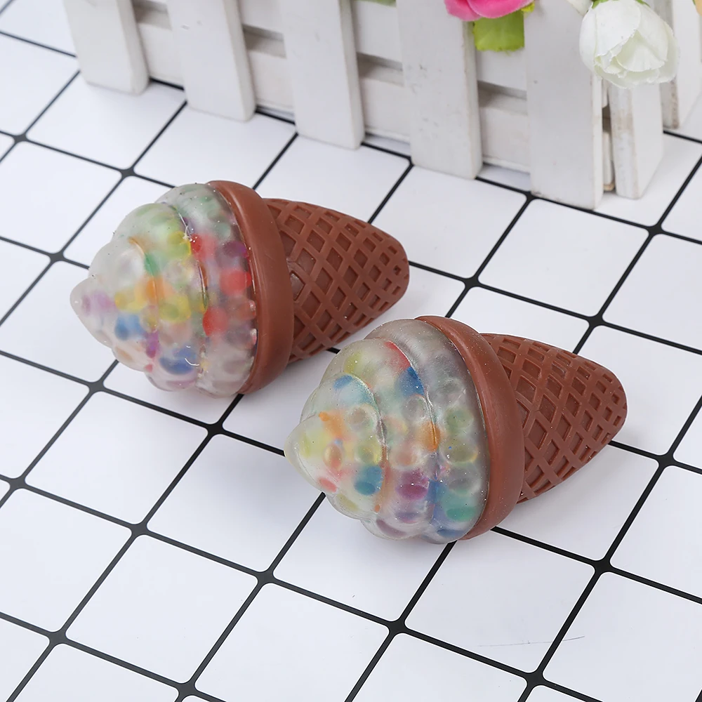 XTQ Ice-cream Beads Ball Popular Toys Stress Relief Toys Squishy Ice Cream With Beads Toys