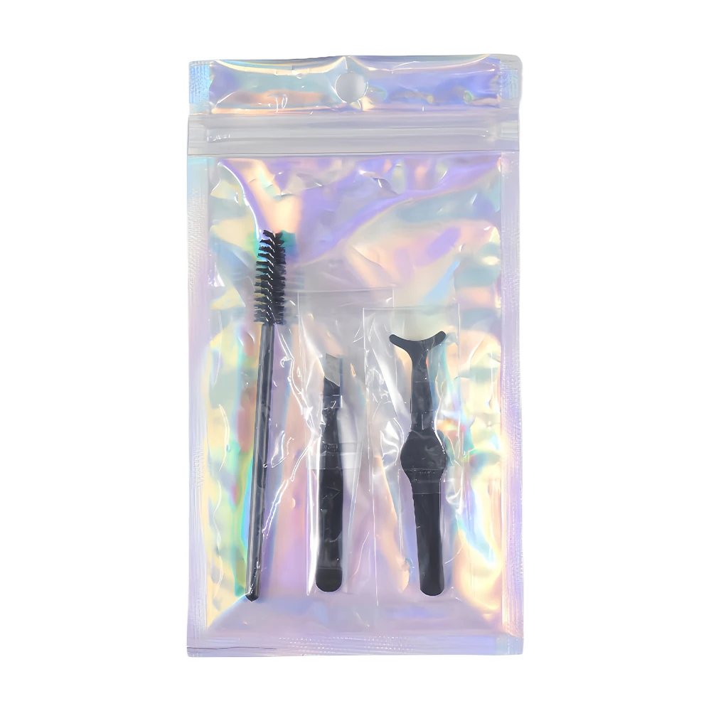 Stainless Steel Grafting Eyelash Tweezers New False Eyelash Tweezers Eyebrow Clip Eyebrow Brush Beauty Eyelash Set