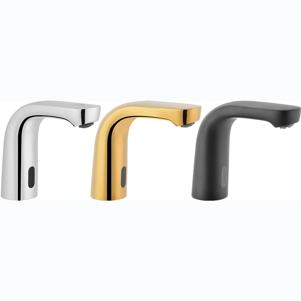 
 Gold Sensor Water Mixer Automatic Thermostatic Faucet Tap Brass Water Tap For Public Washroom  