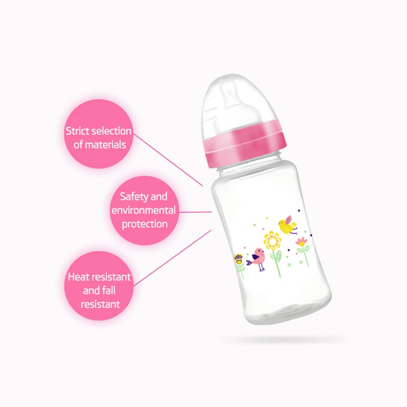 Custom pp plastic milk bottle for baby feeding bottle