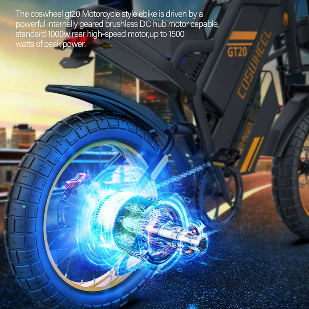 China Factory 48v Fat Wheel 1500w Hub Motor Front Fork Rim 20x4 Electric Mountain Bike