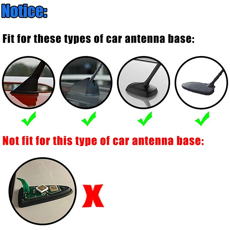 Universal Car Shark Fin Antenna Radio Signal Roof Aerial for Auto SUV Truck Offroad with Adhesive Base