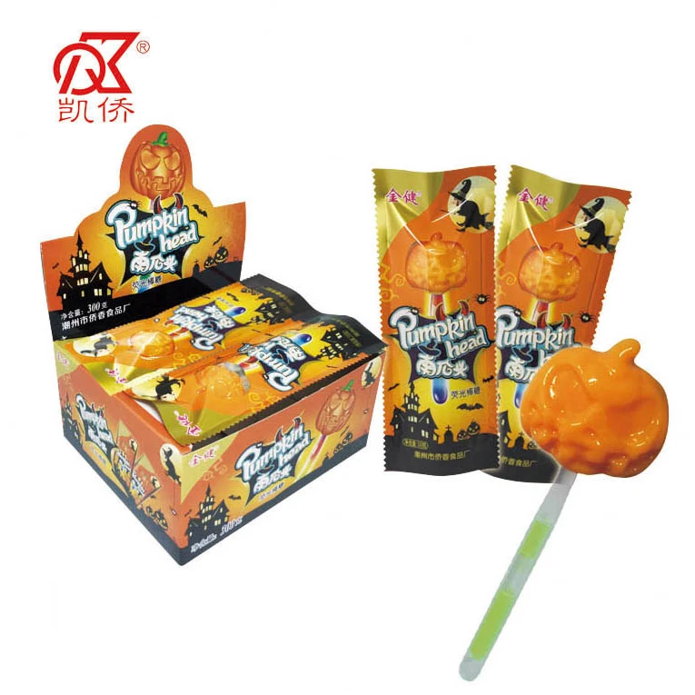 10g Glowing Pumlkin Head Shaped Lollipop