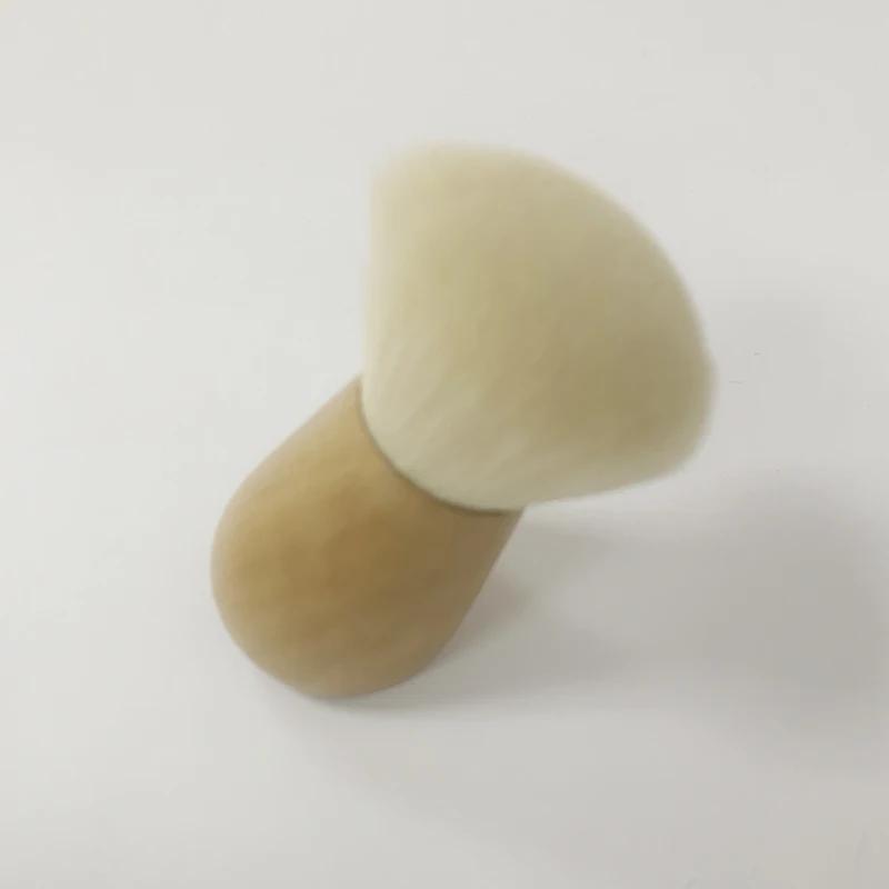 Custom Logo Professional Foundation Synthetic Kabuki Brushes Handle Makeup Tools Mask Opp Bag Packing Fan Brush with Short Wood