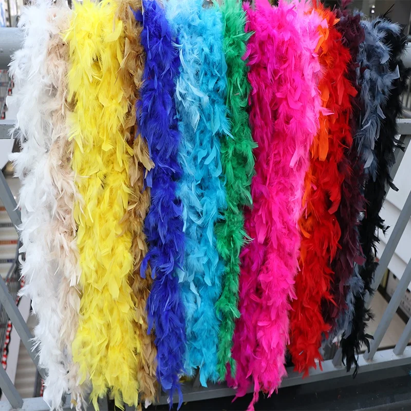 Dyed feather boa Cheap Turkey Feather Chandelle Feathers Boa for Party Carnival Celebration Festival Decoration