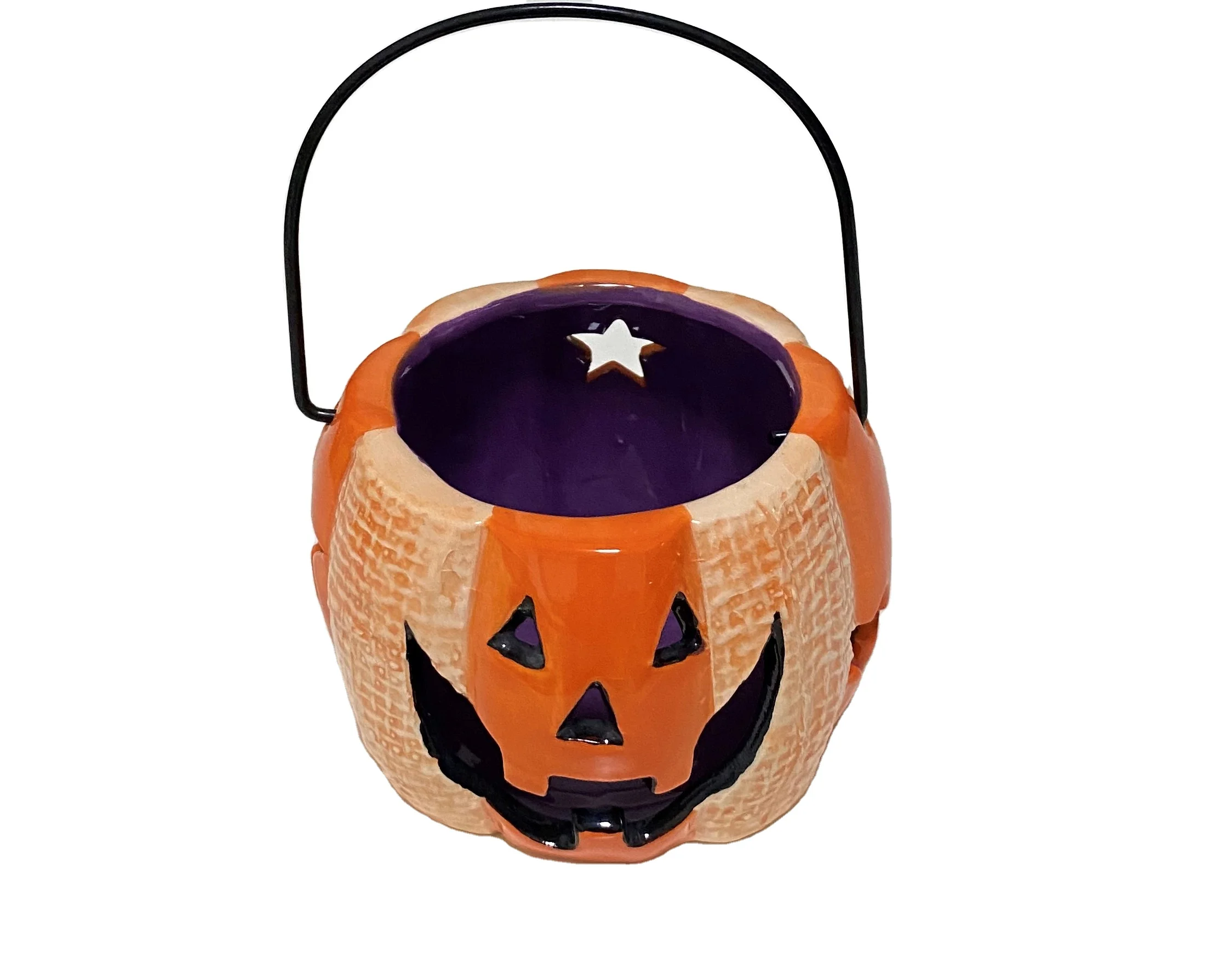 hot sale ceramic frose halloween ornaments halloween seasonal gifts ceramic  tealight pumkin lighthouse for home decor