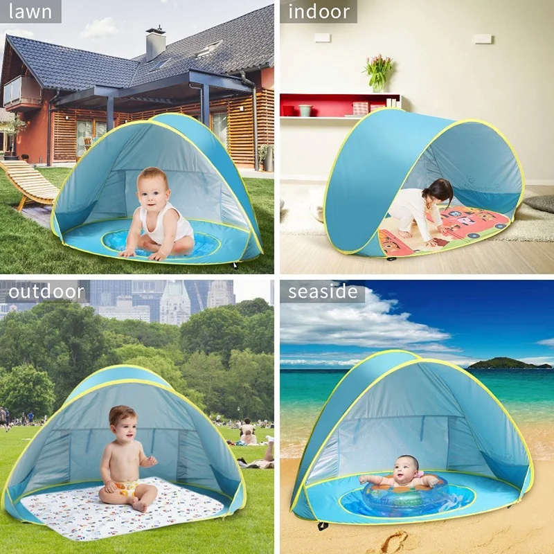 Easy Pop-up Portable Lightweight Anti UV Baby Beach Tent Kids Play Tent