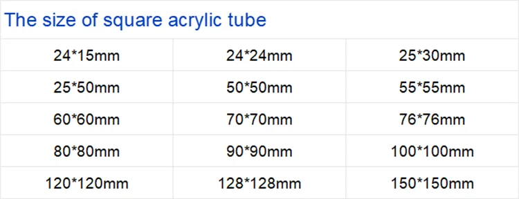 square acrylic pipes