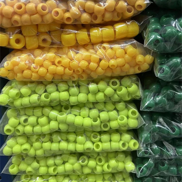 wholesale kids hair beads for braids accessories colorful big beads for hair braid ball elastic hair bands 20mm ball beads