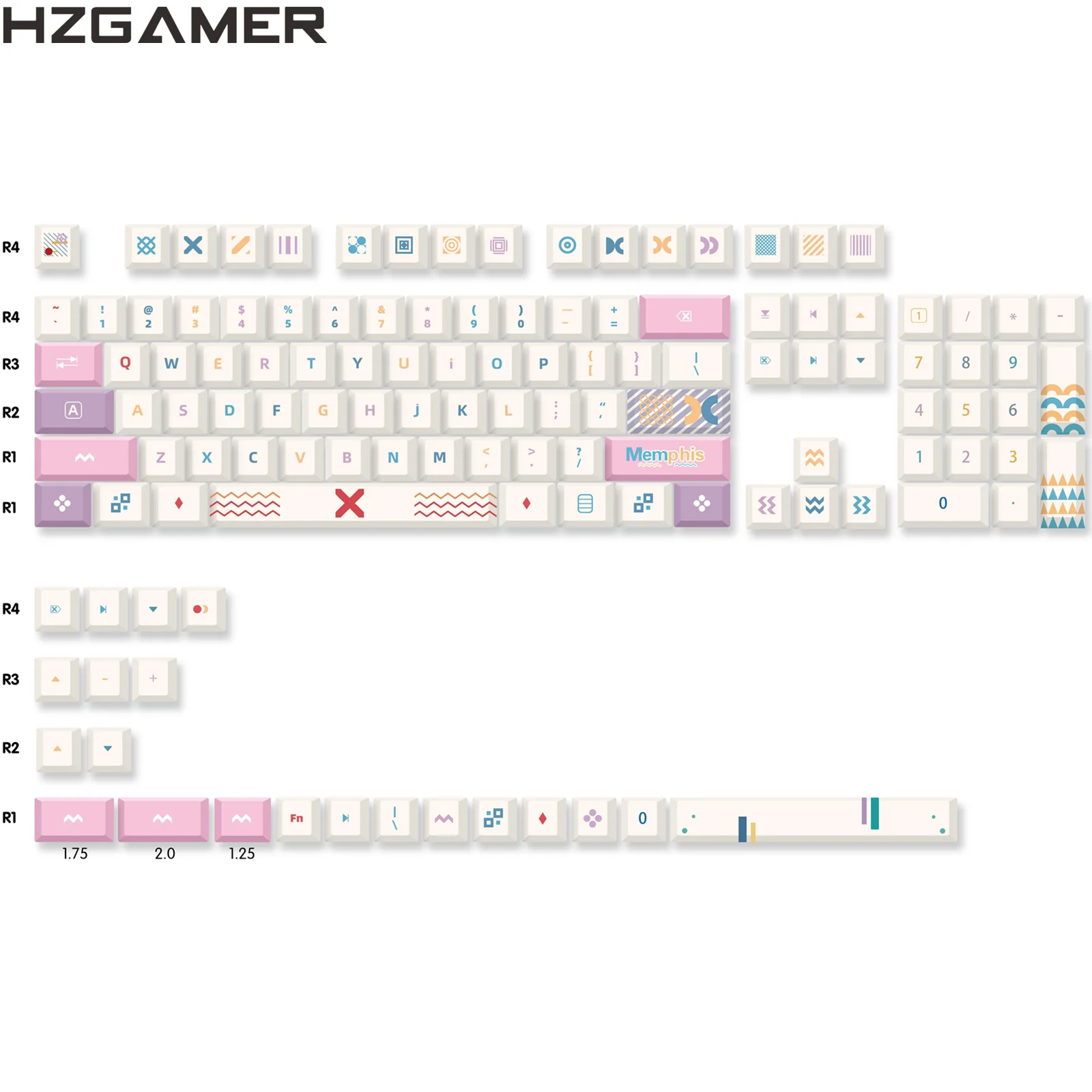HZGAMER PBT Custom XDA Profile Keycap for Mechanical Keyboard Dye Sublimation Keycaps,