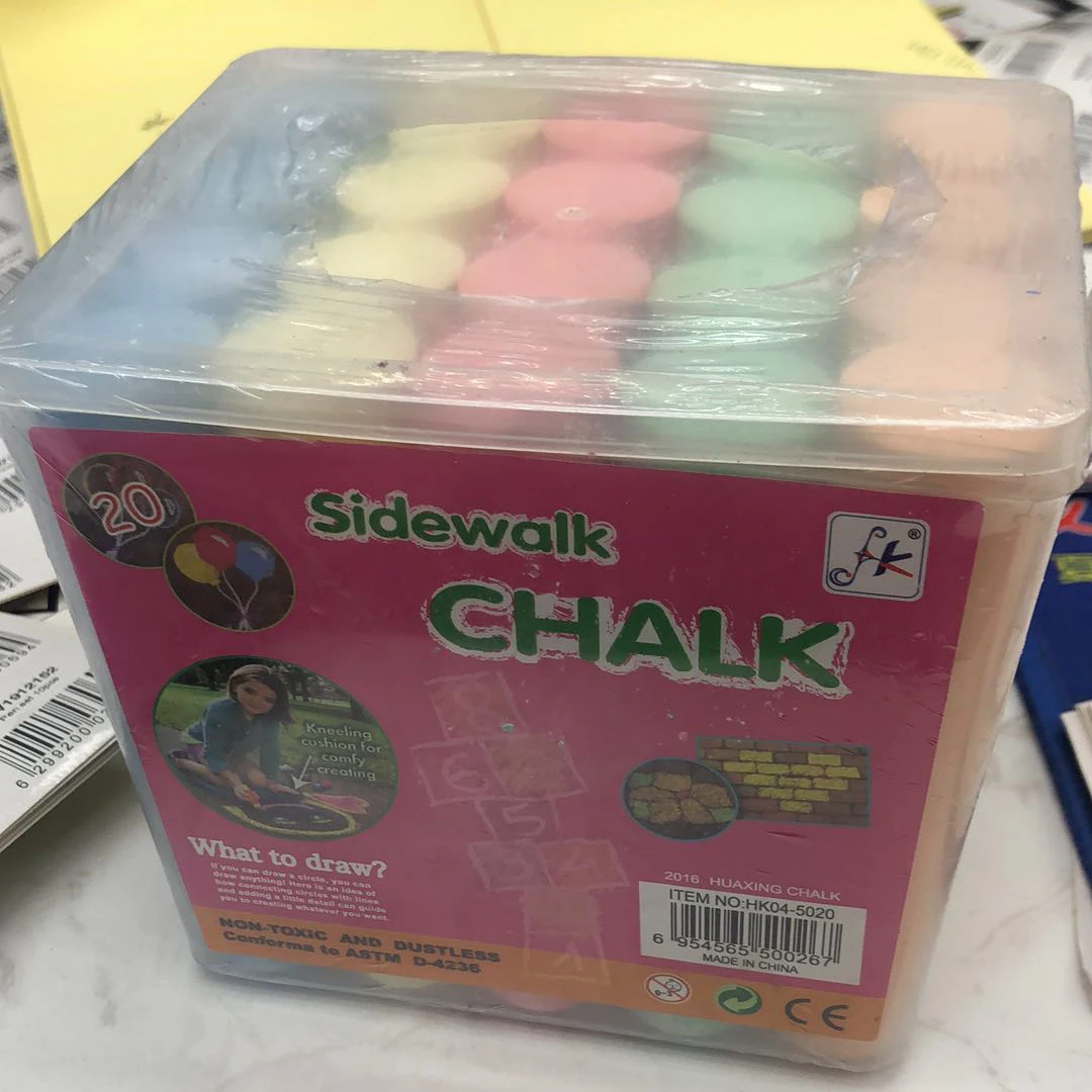 Изготовленный На Заказ нетоксичные Экологичные пылеотталкивающего покрытия большой картина тротуаров school Мел моющийся 20 шт. цветной мел