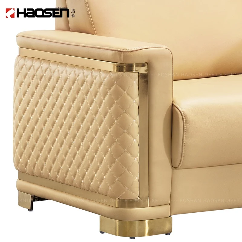 HAOSEN s039 european style Boss office and Living Room modern leather sofa furniture factory sectional sofa wholesale