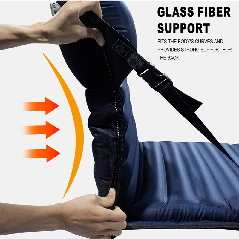 Factory Direct Outdoor Inflatable Folding Sleeping Pad Chair Dual-use Mat Chair Camping Single Person Inflatable Bed