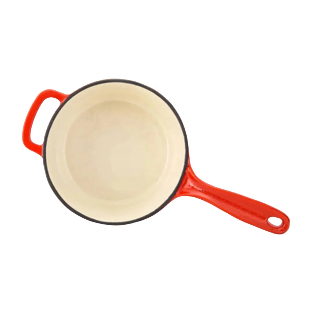 Best quality non stick enameled cast iron 2QT saucepan milk pot sauce pan with lid
