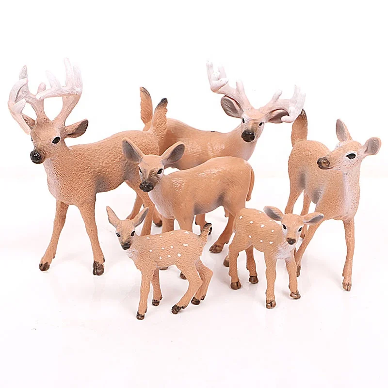 Resin Simulation of Wild Animal Whitetail Deer Model Hand-made Suit Decoration For Christmas Figrine