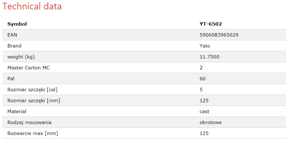 YT-6502 Ято промышленности сверхмощный поворотный база тиски
