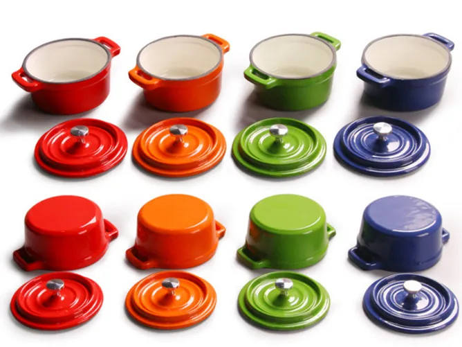 10 CM Kitchen Cast Iron Cookware Mini Enameled Pot Cooking Soup Pot