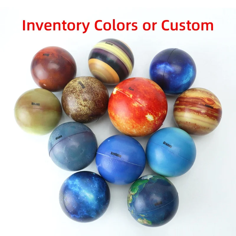Planet Ball Ball Galaxy Pattern High-Density Foam Stress Balls Hand Exercise Gadgets Kids School Carnival Reward Party Bag Gift
