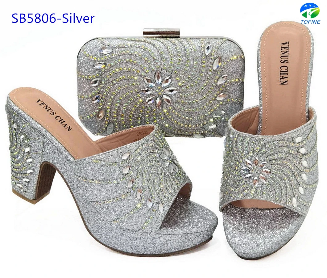 Vogue shoes bag set high hell shoes with fashion bag top quality party shoes bag for lady
