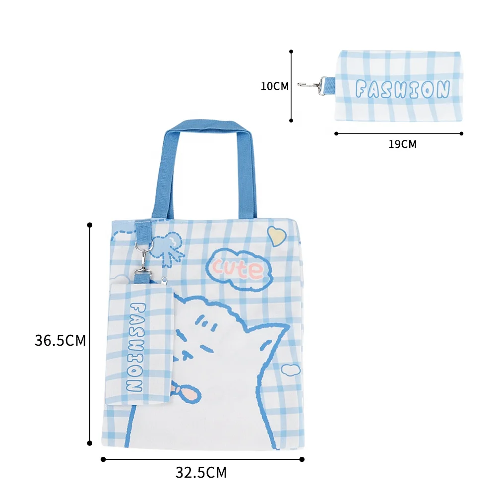 Custom Reusable Shopping 12oz Cotton Zipper Tote Cheap Wholesale Canvas Bags With Small Pouch