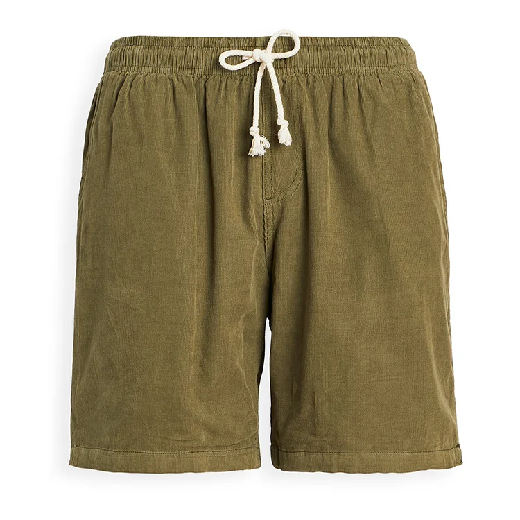 Pro maker competitive price new design man shorts custom made elastic waistband 100% cotton corduroy shorts