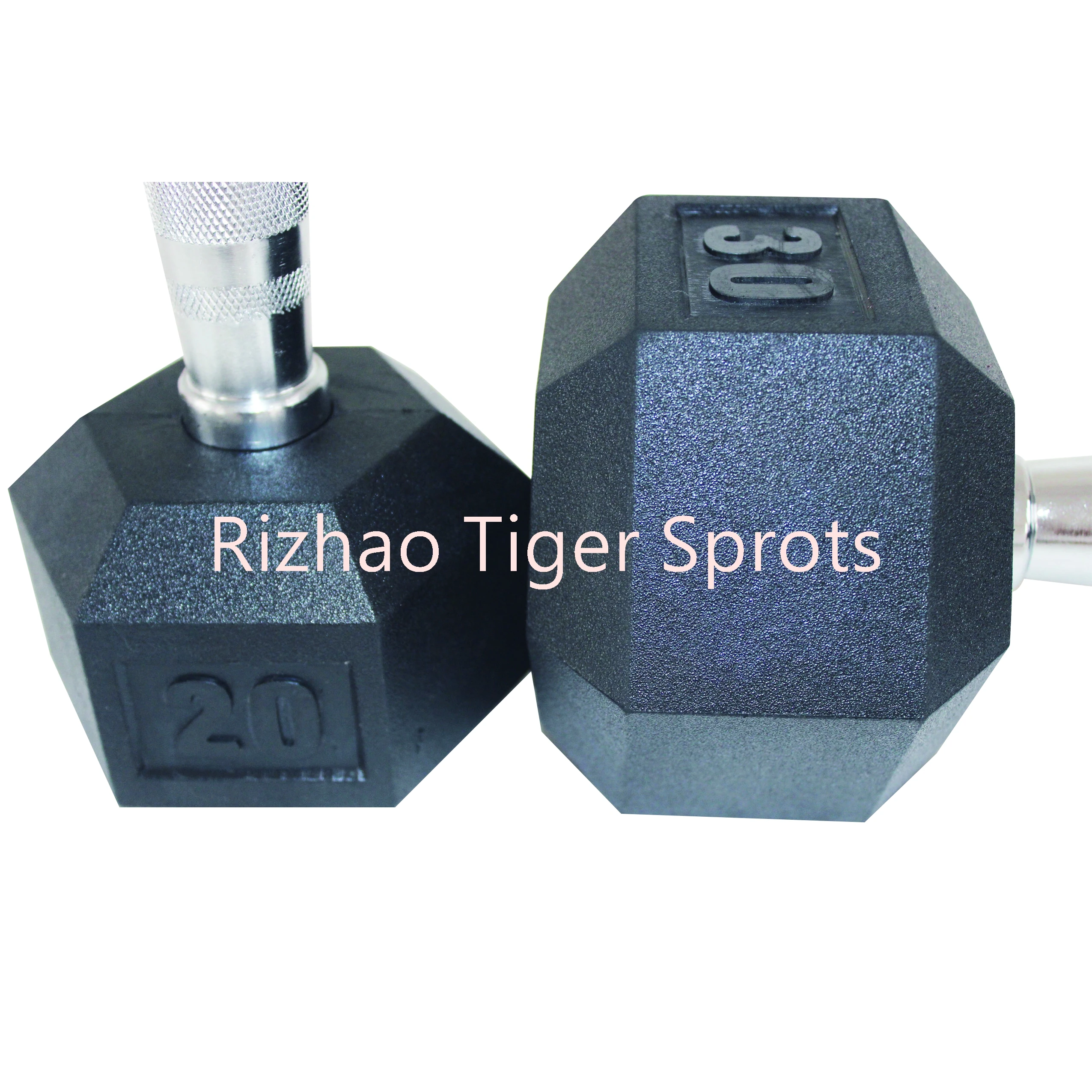 
Factory wholesale gym equipment black rubber coated hex dumbbell set 