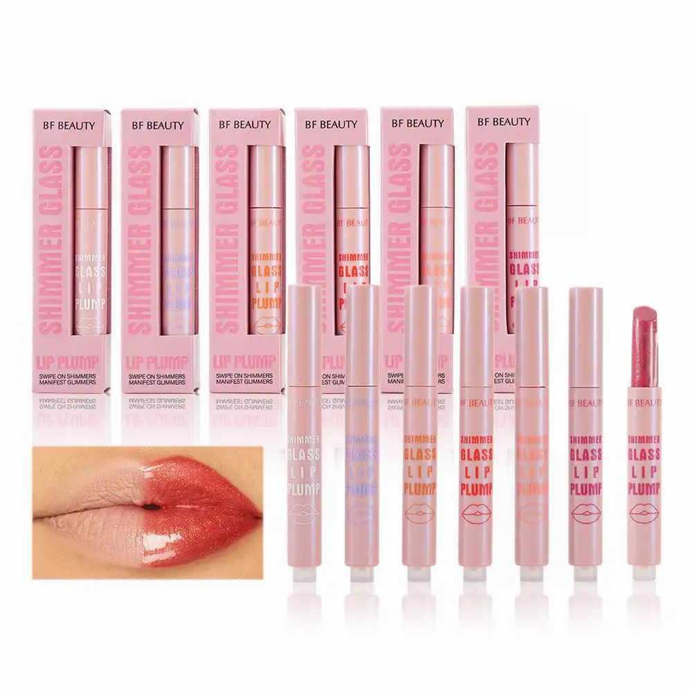 Vegan High Quality Juicy Lip Plump Gloss Custom Luxury Private Label Lip Plump Oil Custom Logo Shimmer Glass Lip Plump Gloss