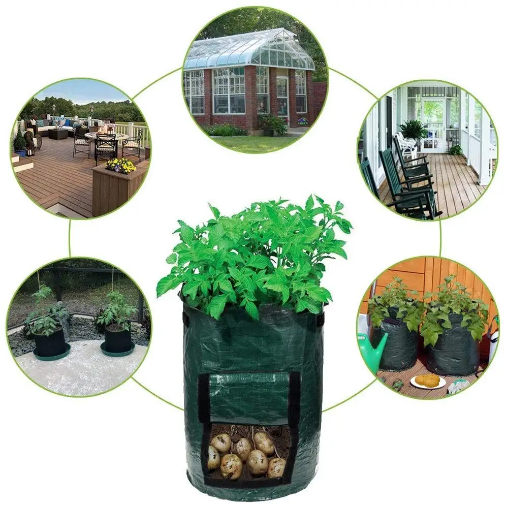 Outdoor 7 Gallon Potato Grow Bags with Flap and Handles Aeration Customized Garden Hydroponic Planter Vegetable Growing Pots