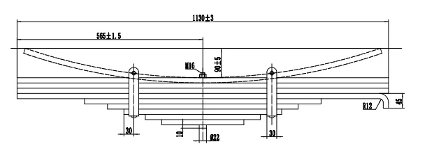 Made in China Conventional trailer 16*90*1150 Leaf spring for