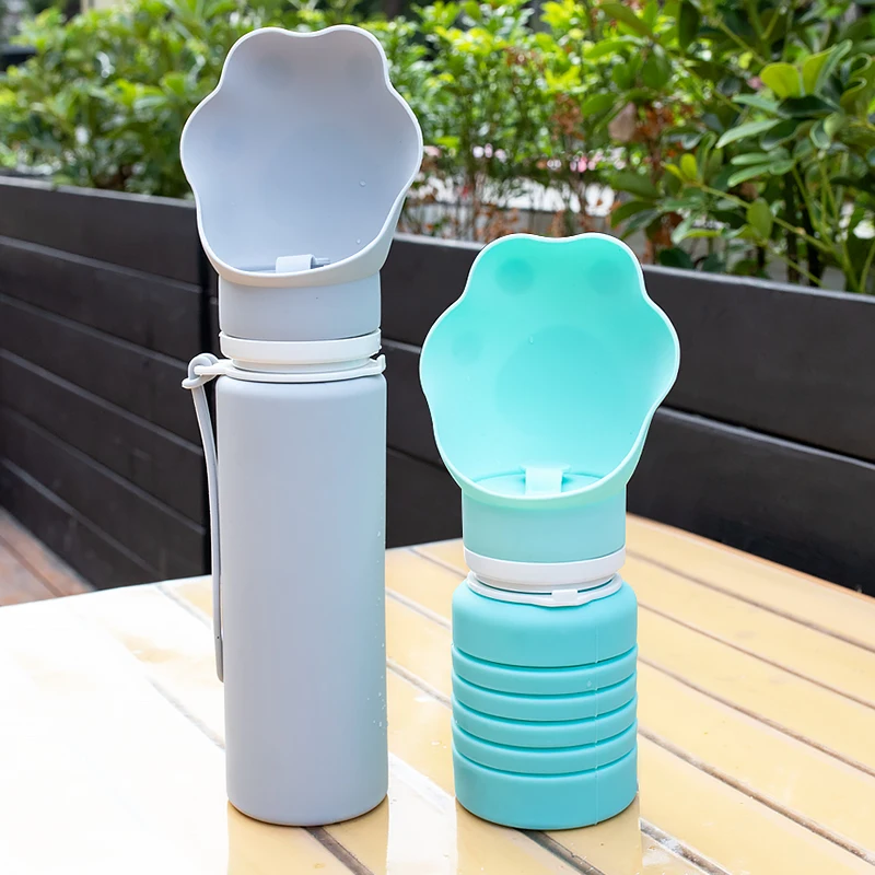 BPA-Free Silicone Collapsible Portable Travel Water Bottle Dispenser for Dogs