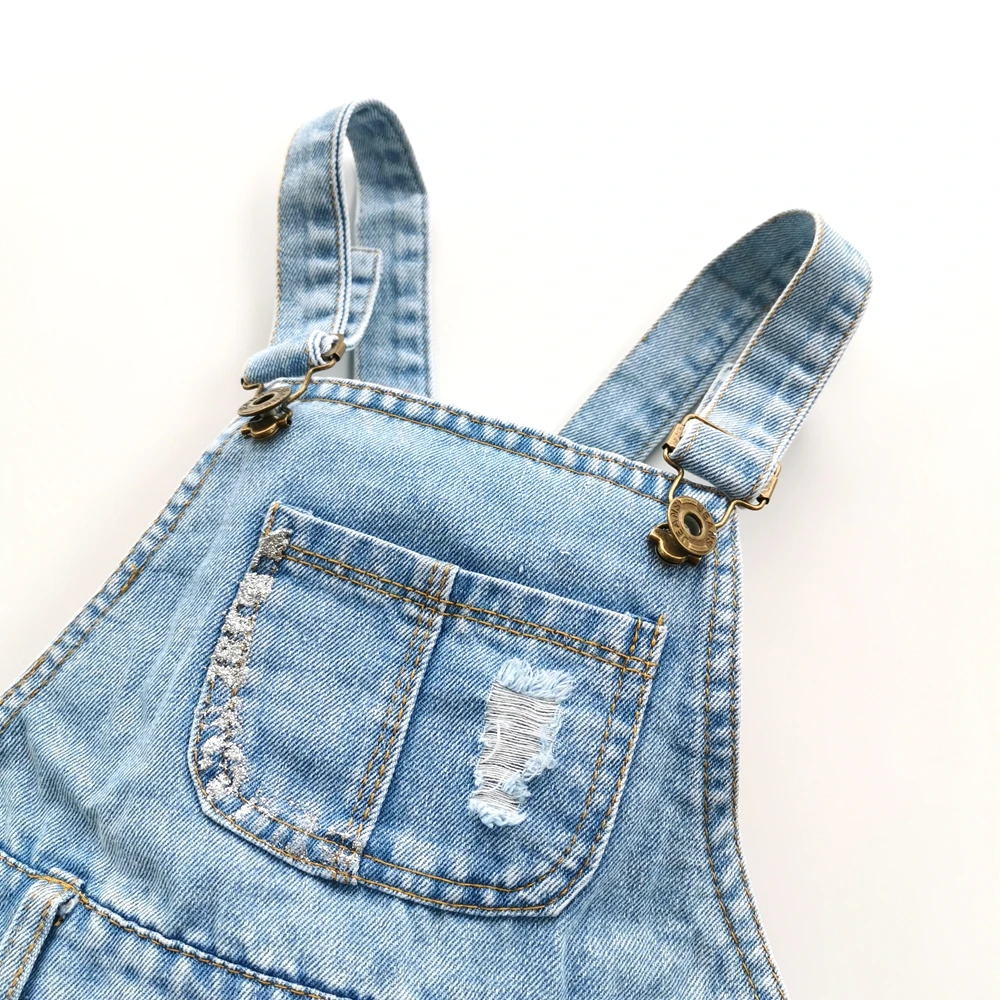 Сарафан для маленьких девочек комбинезоны малышей Летний Тонкий джинсовый комбинезон