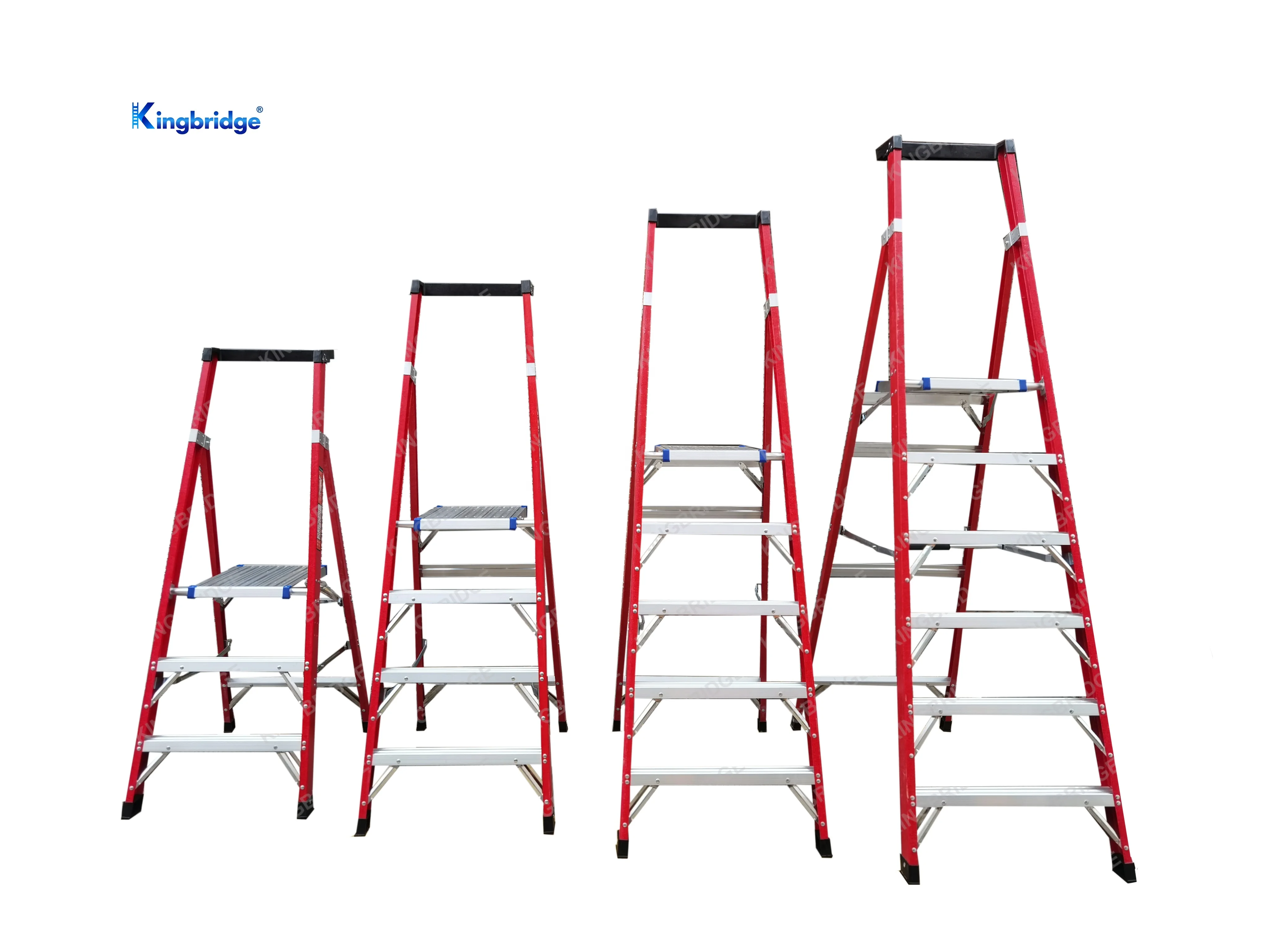 Kingbridge полная изоляция портативная Стекловолоконная Складная платформа лестница с подносом для инструментов Мобильная безопасная