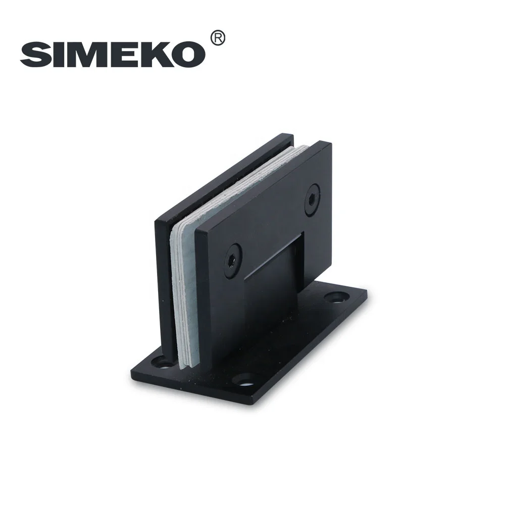 Glass Hardware 90 Degree Stainless Steel Black Satin Matt  Shower Glass Door Hinge For Shower Room